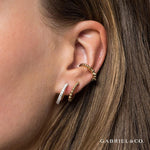 14K Yellow Gold Bujukan Bead Single Ear Cuff Earrings - EGS14453Y4JJJ-Gabriel & Co.-Renee Taylor Gallery