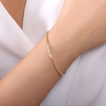 14K Yellow Gold Bujukan Cuff Bracelet with Cluster Diamond Hexagon Stations - BG4117-62Y45JJ-Gabriel & Co.-Renee Taylor Gallery