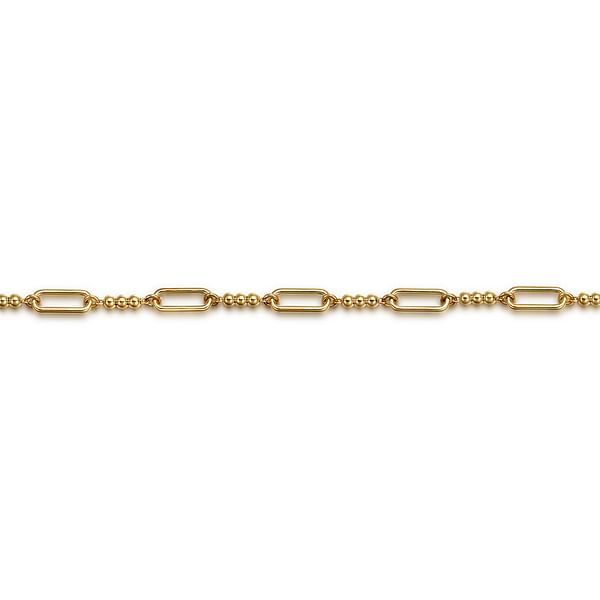 14K Yellow Gold Bujukan Beads Link Chain Bracelet - TB5062Y4JJJ-Gabriel & Co.-Renee Taylor Gallery