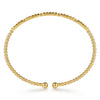 14K Yellow Gold Bujukan Beads and Diamond Cut Texture Split Bangle Bracelet - BG5137-6Y4JJJ-Gabriel & Co.-Renee Taylor Gallery