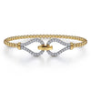 14K Yellow Gold Bujukan Beads and Diamond Split Bangle Bracelet - BG5051-62Y45JJ-Gabriel & Co.-Renee Taylor Gallery