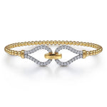 14K Yellow Gold Bujukan Beads and Diamond Split Bangle Bracelet - BG5051-62Y45JJ-Gabriel & Co.-Renee Taylor Gallery