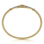 14K Yellow Gold Bujukan Beads and Diamond Split Bangle Bracelet - BG5051-62Y45JJ-Gabriel & Co.-Renee Taylor Gallery