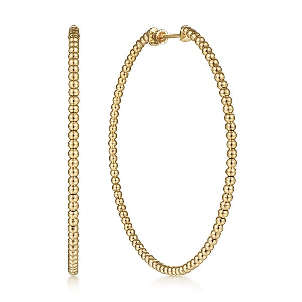 14K Yellow Gold 50mm Bujukan Classic Hoop Earrings - EG13931Y4JJJ-Gabriel & Co.-Renee Taylor Gallery