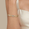 14K Yellow Gold Bujukan Diamond Chevron Pattern Bangle Bracelet - BG5021-62Y45JJ-Gabriel & Co.-Renee Taylor Gallery