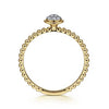 14K Yellow Gold Round Diamond Cluster Ring with Bujukan Beaded Shank - LR51825Y45JJ-Gabriel & Co.-Renee Taylor Gallery