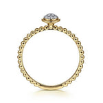 14K Yellow Gold Round Diamond Cluster Ring with Bujukan Beaded Shank - LR51825Y45JJ-Gabriel & Co.-Renee Taylor Gallery