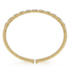 14K Yellow Gold Bujukan Cuff Bracelet with Pavé Diamond Connectors - BG4232-62Y45JJ-Gabriel & Co.-Renee Taylor Gallery