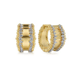 14K Yellow Gold Diamond Beaded Huggie Earrings – EG14873Y45JJ-Gabriel & Co.-Renee Taylor Gallery