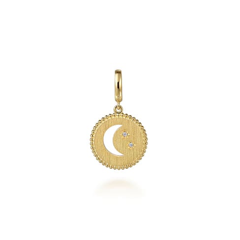 14K Yellow Gold Bujukan Diamond Moon and Star Medallion Pendant - PT7559Y45JJ-Gabriel & Co.-Renee Taylor Gallery