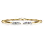 14K Yellow Gold Bujukan Diamond Spikes Split Bangle - BG4216-62Y45JJ-Gabriel & Co.-Renee Taylor Gallery
