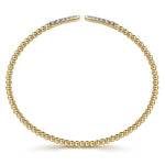 14K Yellow Gold Bujukan Diamond Spikes Split Bangle - BG4216-62Y45JJ-Gabriel & Co.-Renee Taylor Gallery