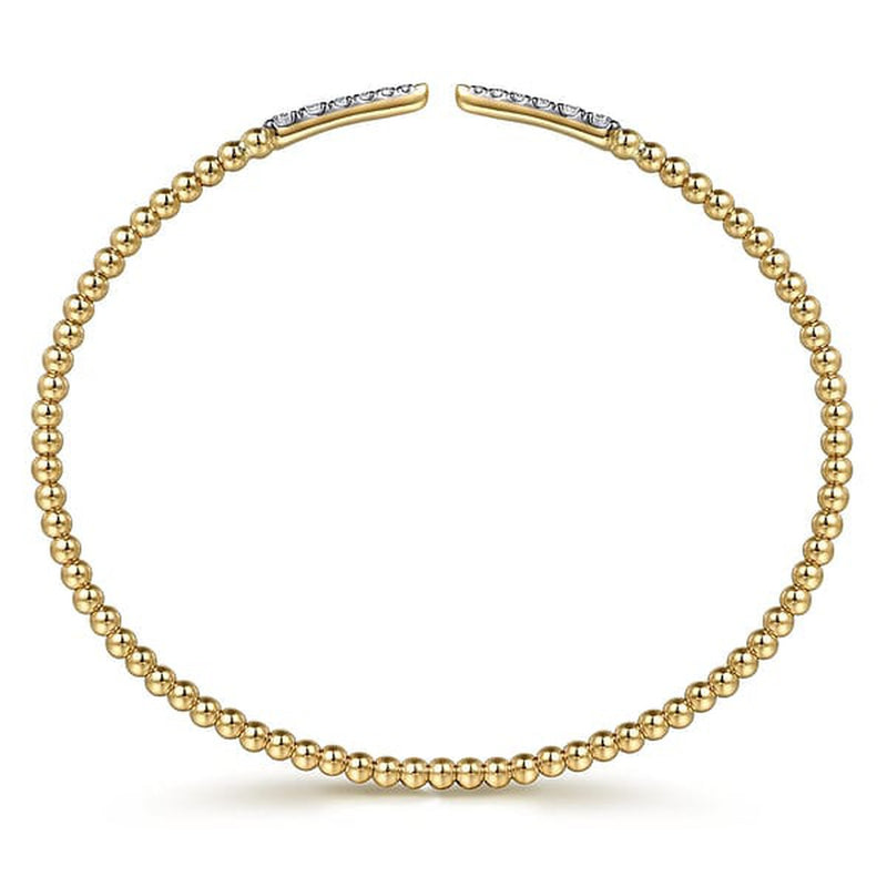 14K Yellow Gold Bujukan Diamond Spikes Split Bangle - BG4216-62Y45JJ-Gabriel & Co.-Renee Taylor Gallery
