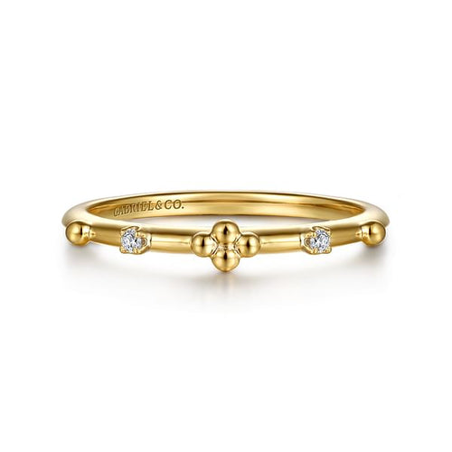 14K Yellow Gold Bujukan Diamond Stackable Ring - LR52872Y45JJ-Gabriel & Co.-Renee Taylor Gallery