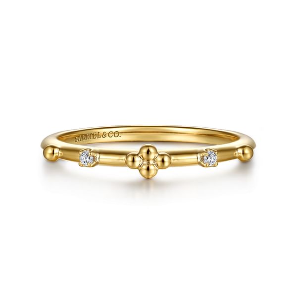 14K Yellow Gold Bujukan Diamond Stackable Ring - LR52872Y45JJ-Gabriel & Co.-Renee Taylor Gallery