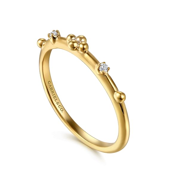 14K Yellow Gold Bujukan Diamond Stackable Ring - LR52872Y45JJ-Gabriel & Co.-Renee Taylor Gallery