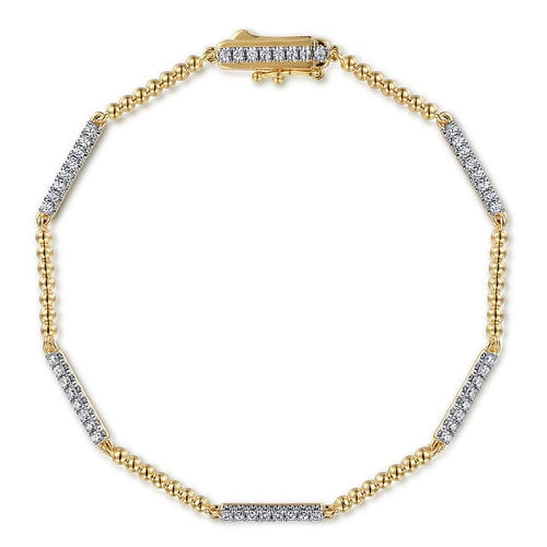 14K Yellow Gold Bujukan Diamond Tennis Bracelet - TB4724Y45JJ-Gabriel & Co.-Renee Taylor Gallery