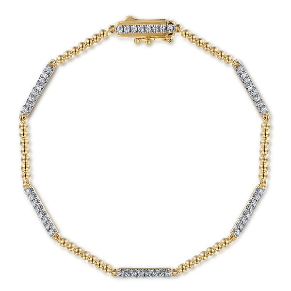 14K Yellow Gold Bujukan Diamond Tennis Bracelet - TB4724Y45JJ-Gabriel & Co.-Renee Taylor Gallery
