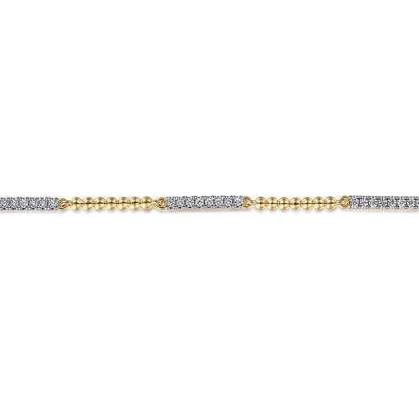 14K Yellow Gold Bujukan Diamond Tennis Bracelet - TB4724Y45JJ-Gabriel & Co.-Renee Taylor Gallery