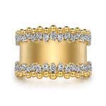 14K Yellow Gold Bujukan Diamond Wide Band Ring – LR52361Y45JJ-Gabriel & Co.-Renee Taylor Gallery
