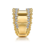 14K Yellow Gold Bujukan Diamond Wide Band Ring – LR52361Y45JJ-Gabriel & Co.-Renee Taylor Gallery