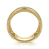 14K Yellow Gold Bujukan Diamond Wide Band Ring - LR52728Y45JJ-Gabriel & Co.-Renee Taylor Gallery