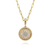 14K Yellow Gold Bujukan Diamond and Mother of Pearl Medallion Pendant 18mm - PT6615Y45WM-Gabriel & Co.-Renee Taylor Gallery