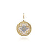 14K Yellow Gold Bujukan Diamond and Mother of Pearl Medallion Pendant 24mm - PT6614Y45WM-Gabriel & Co.-Renee Taylor Gallery