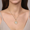 14K Yellow Gold Bujukan Diamond and Mother of Pearl Medallion Pendant 24mm - PT6614Y45WM-Gabriel & Co.-Renee Taylor Gallery