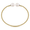 14K Yellow Gold Bujukan Diamond and Pearl Split Bangle - BG4247-62Y45PL-Gabriel & Co.-Renee Taylor Gallery