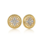 14K Yellow Gold Bujukan Diamonds and White Mother of Pearl Stud Earrings - EG15127Y45WM-Gabriel & Co.-Renee Taylor Gallery