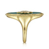 14K Yellow Gold Bujukan Elongated Oval Malachite Inlay Starburst Signet Ring - LR52515Y45MA-Gabriel & Co.-Renee Taylor Gallery