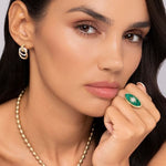 14K Yellow Gold Bujukan Elongated Oval Malachite Inlay Starburst Signet Ring - LR52515Y45MA-Gabriel & Co.-Renee Taylor Gallery