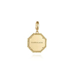 14K Yellow Gold Bujukan Hexagon Personalize Medallion Pendant - PT6586Y4JJJ-Gabriel & Co.-Renee Taylor Gallery