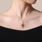 14K Yellow Gold Bujukan Onyx Rhombus Pendant Necklace - NK7002Y4JOX-Gabriel & Co.-Renee Taylor Gallery