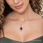 14K Yellow Gold Bujukan Onyx Rhombus Pendant Necklace - NK7002Y4JOX-Gabriel & Co.-Renee Taylor Gallery