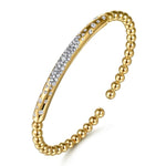 14K Yellow Gold Bujukan Pave Diamond Split Bangle Bracelet - BG5085-62Y45JJ-Gabriel & Co.-Renee Taylor Gallery
