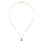 14K Yellow Gold Bujukan Pavé Diamond Teardrop Pendant Necklace - NK6357Y45JJ-Gabriel & Co.-Renee Taylor Gallery