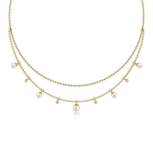 14K Yellow Gold Bujukan Pearl Layered Necklace – NK7704Y4JPL-Gabriel & Co.-Renee Taylor Gallery