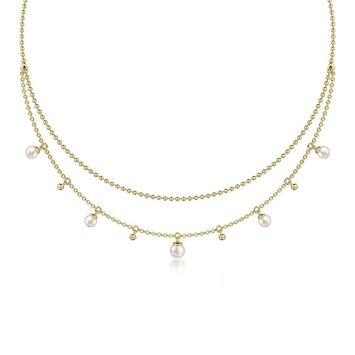 14K Yellow Gold Bujukan Pearl Layered Necklace – NK7704Y4JPL-Gabriel & Co.-Renee Taylor Gallery
