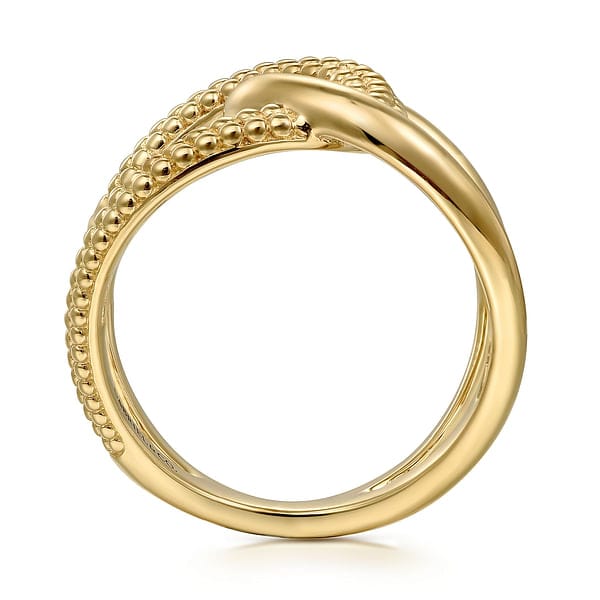 14K Yellow Gold Bujukan Twisted Ladies Ring - LR52561Y4JJJ-Gabriel & Co.-Renee Taylor Gallery
