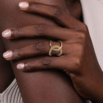 14K Yellow Gold Bujukan Twisted Ladies Ring - LR52561Y4JJJ-Gabriel & Co.-Renee Taylor Gallery