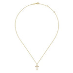 14K Yellow Gold Twisted Rope Cross Pendant Necklace - NK6492Y4JJJ-Gabriel & Co.-Renee Taylor Gallery