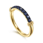 14K Yellow Gold Bujukan and Blue Sapphire Stackable Ring - LR52922Y4JSA-Gabriel & Co.-Renee Taylor Gallery