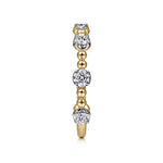 14K Yellow Gold Bujukan Ball and Diamond Cluster Station Ring - LR51685Y45JJ-Gabriel & Co.-Renee Taylor Gallery