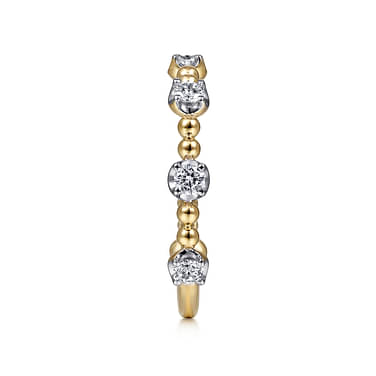 14K Yellow Gold Bujukan Ball and Diamond Cluster Station Ring - LR51685Y45JJ-Gabriel & Co.-Renee Taylor Gallery