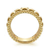 14K Yellow Gold Bujukan and Scallop Wide Band Ring - LR52716Y4JJJ-Gabriel & Co.-Renee Taylor Gallery