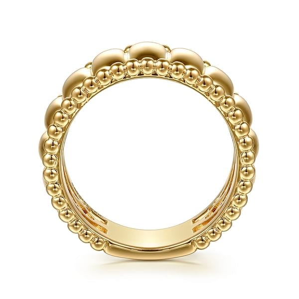 14K Yellow Gold Bujukan and Scallop Wide Band Ring - LR52716Y4JJJ-Gabriel & Co.-Renee Taylor Gallery