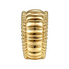 14K Yellow Gold Bujukan and Scallop Wide Band Ring - LR52716Y4JJJ-Gabriel & Co.-Renee Taylor Gallery