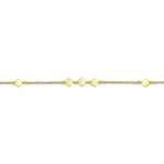 14K Yellow Gold Chain Ankle Bracelet with Diamond Shaped Stations - AB943Y4JJJ-Gabriel & Co.-Renee Taylor Gallery
